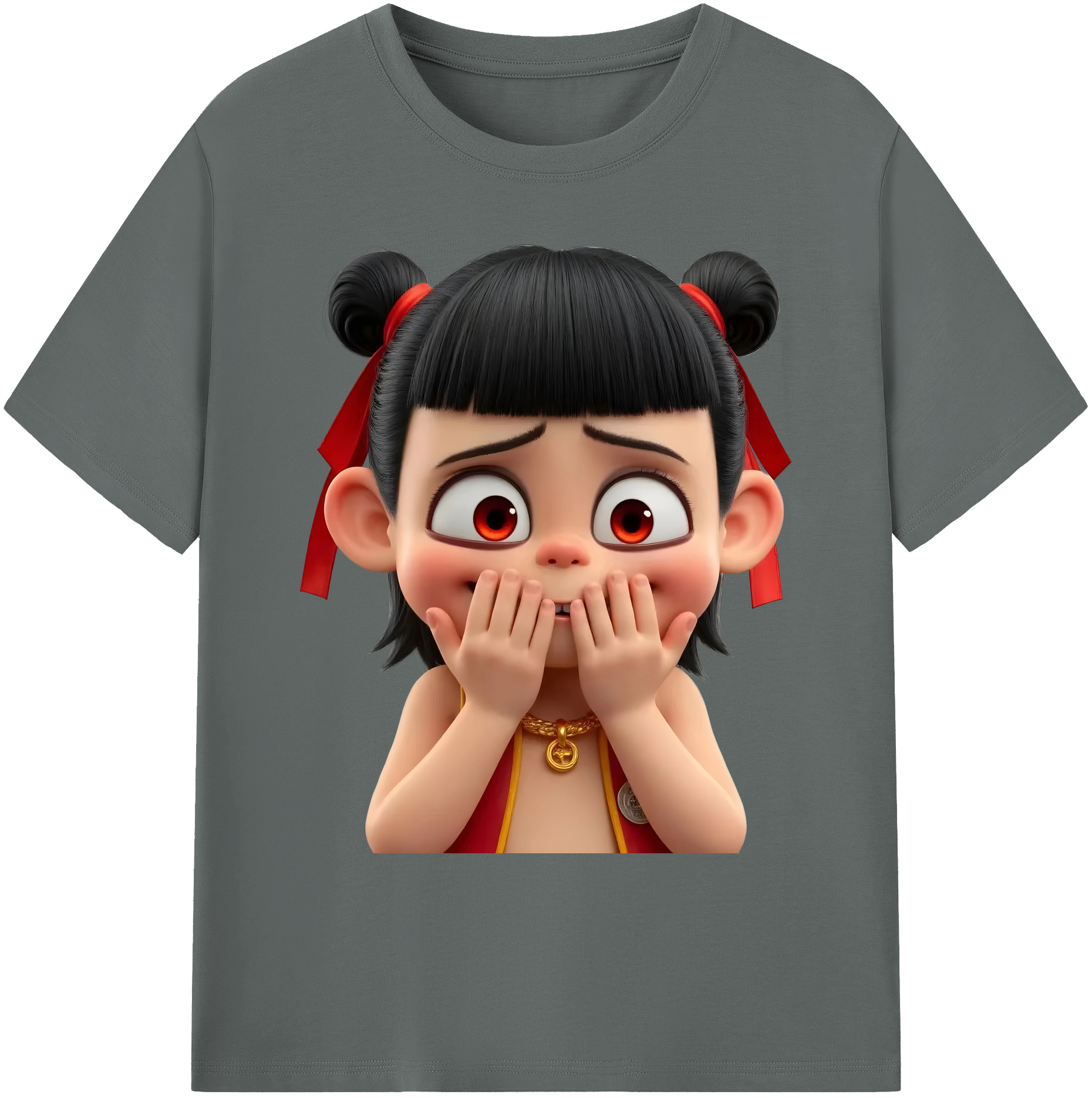 （画像用） Ne Zha 2 ナタ 魔童の大暴れ 綿100％ メンズ半袖Tシャツ｜肌触りやわらか＆通気性
